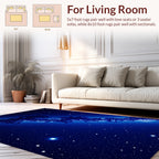 Dark Blue Celestial Nebula Rug