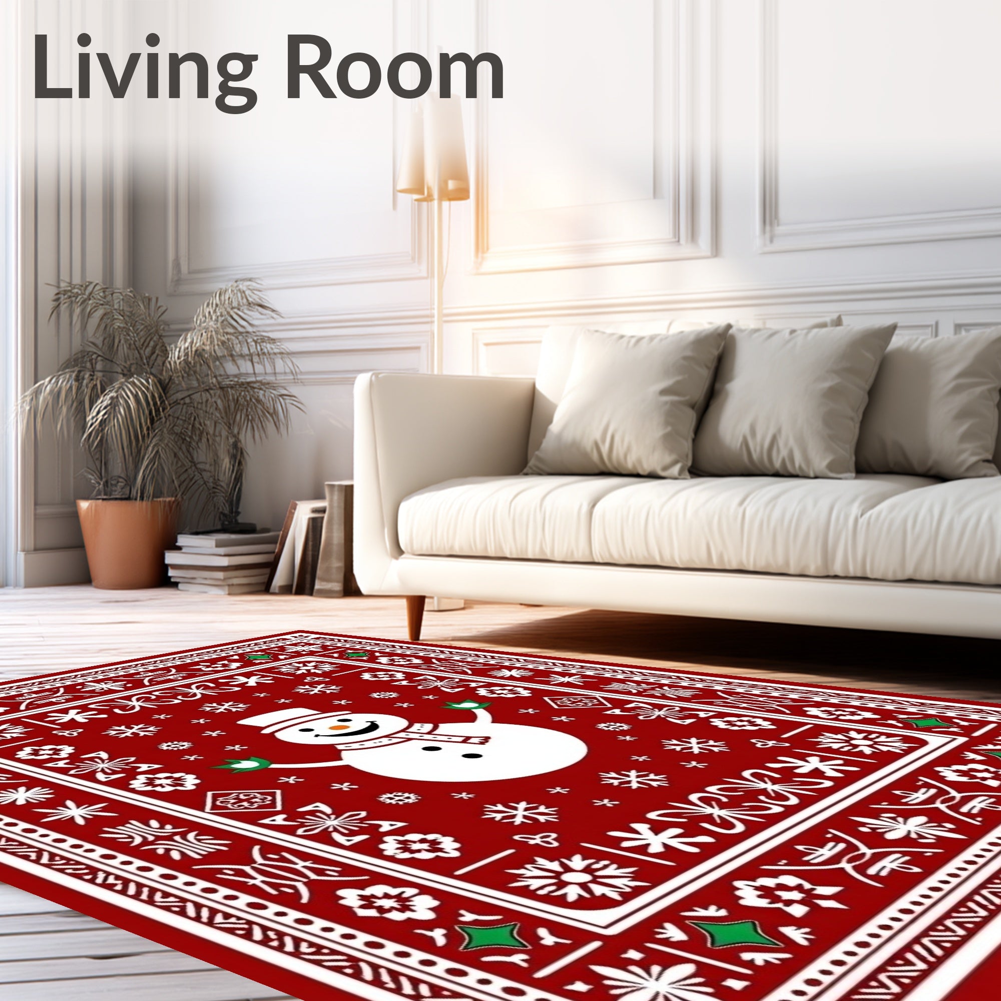 Festive Snowman Winter Holiday Rug