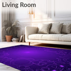 Elegant Purple Paisley Mandala Design Rug