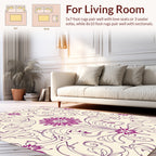 Elegant Floral Swirls Pattern Design Rug