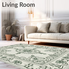 Classic Floral Ornamental Border Design Rug