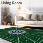 Emerald Green Sunburst Star Rug