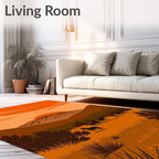 Sunset Herd With Mountain Panorama Rug