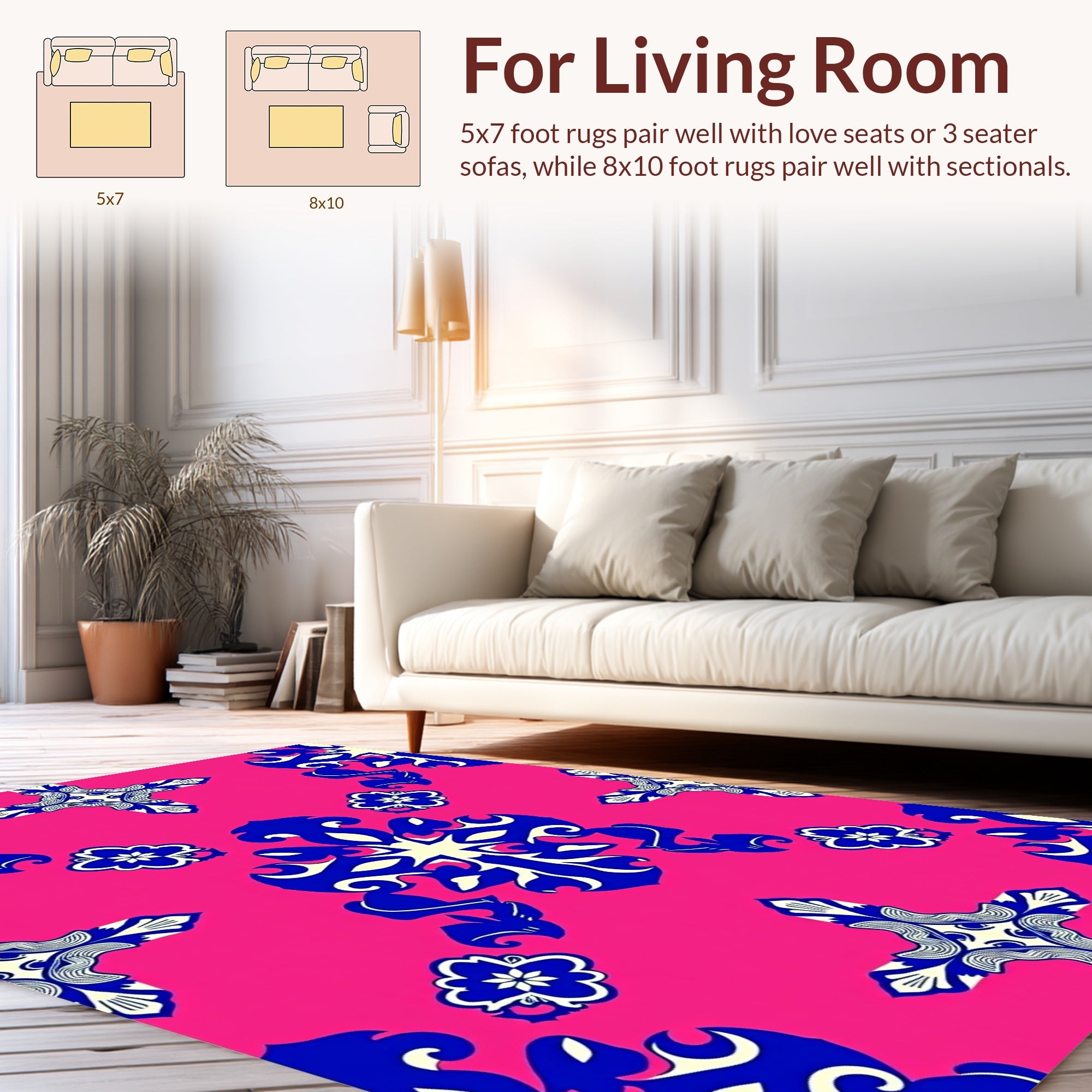 Bright Floral Cross Pattern Design Rug
