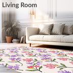 Blooming Floral Branches Pattern Rug