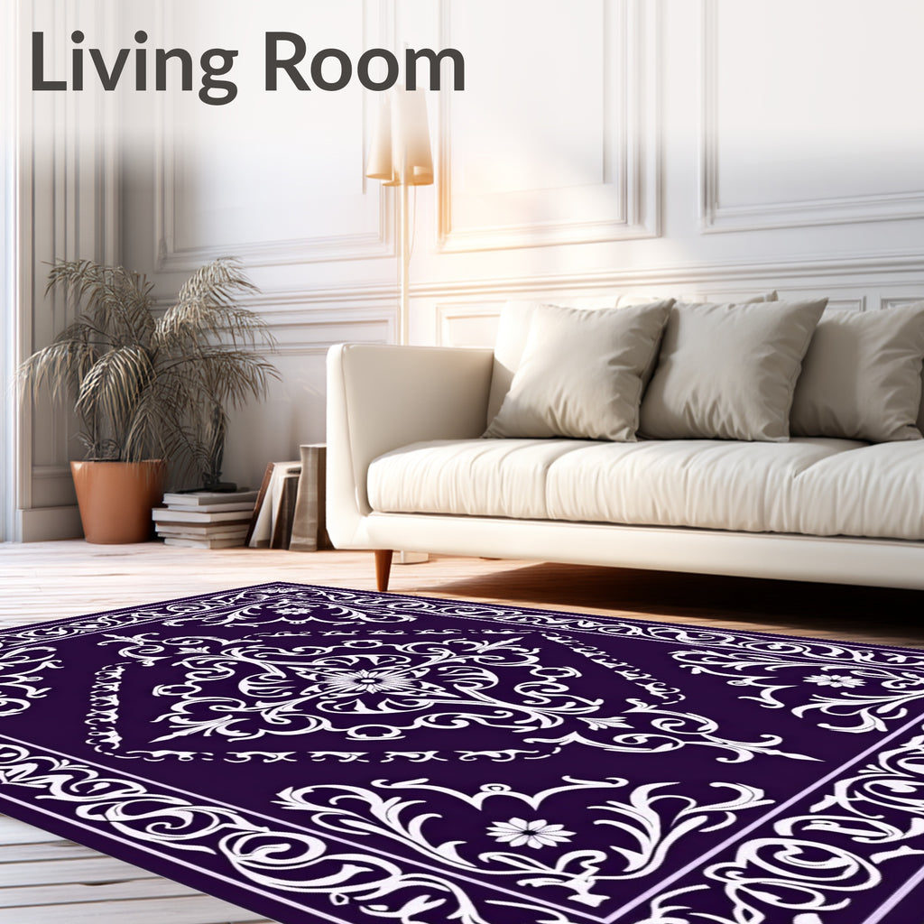 Elegant Floral Baroque Design Rug