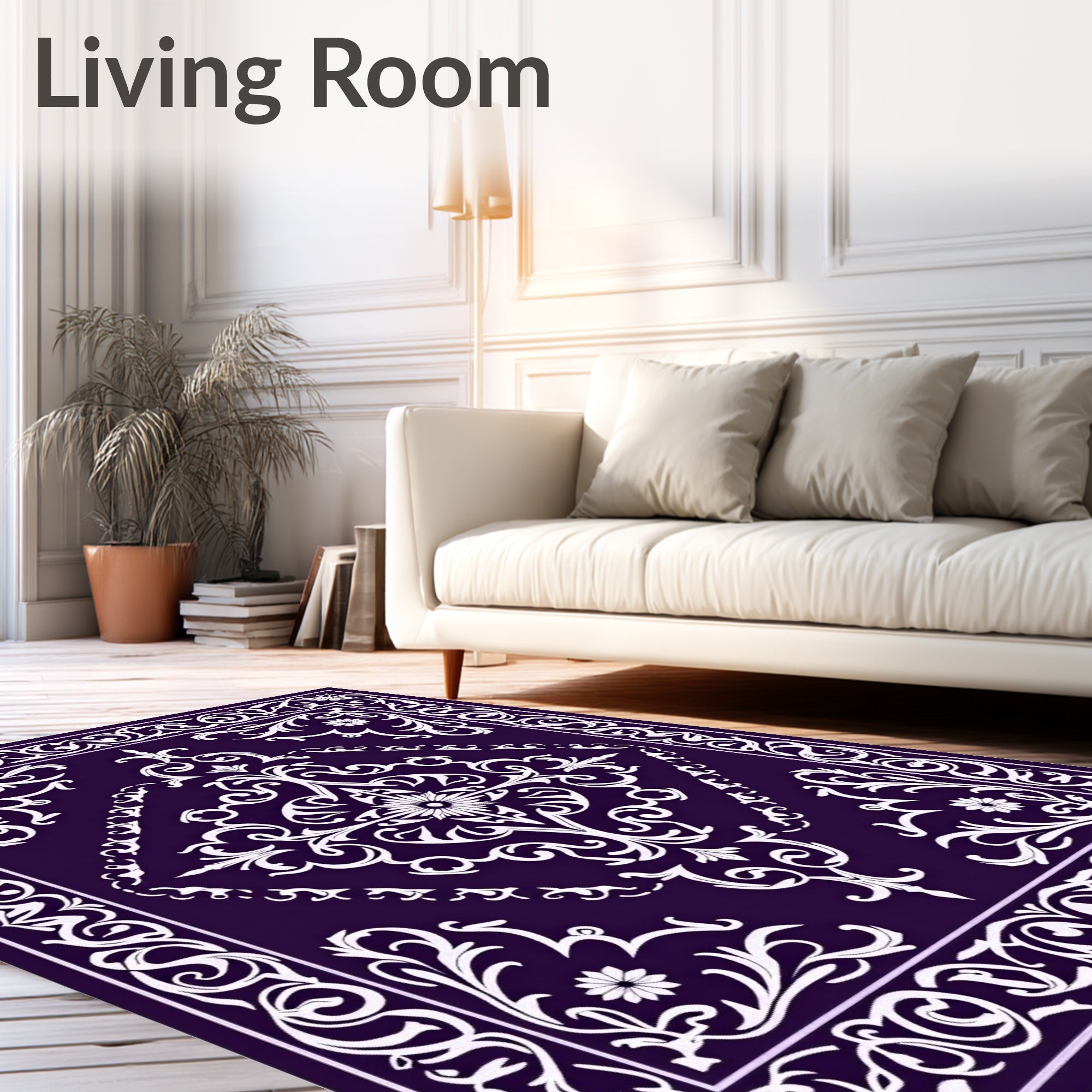 Elegant Floral Baroque Design Rug