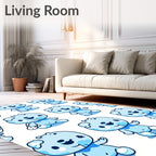Cute Blue Bear Pattern Surface Rug