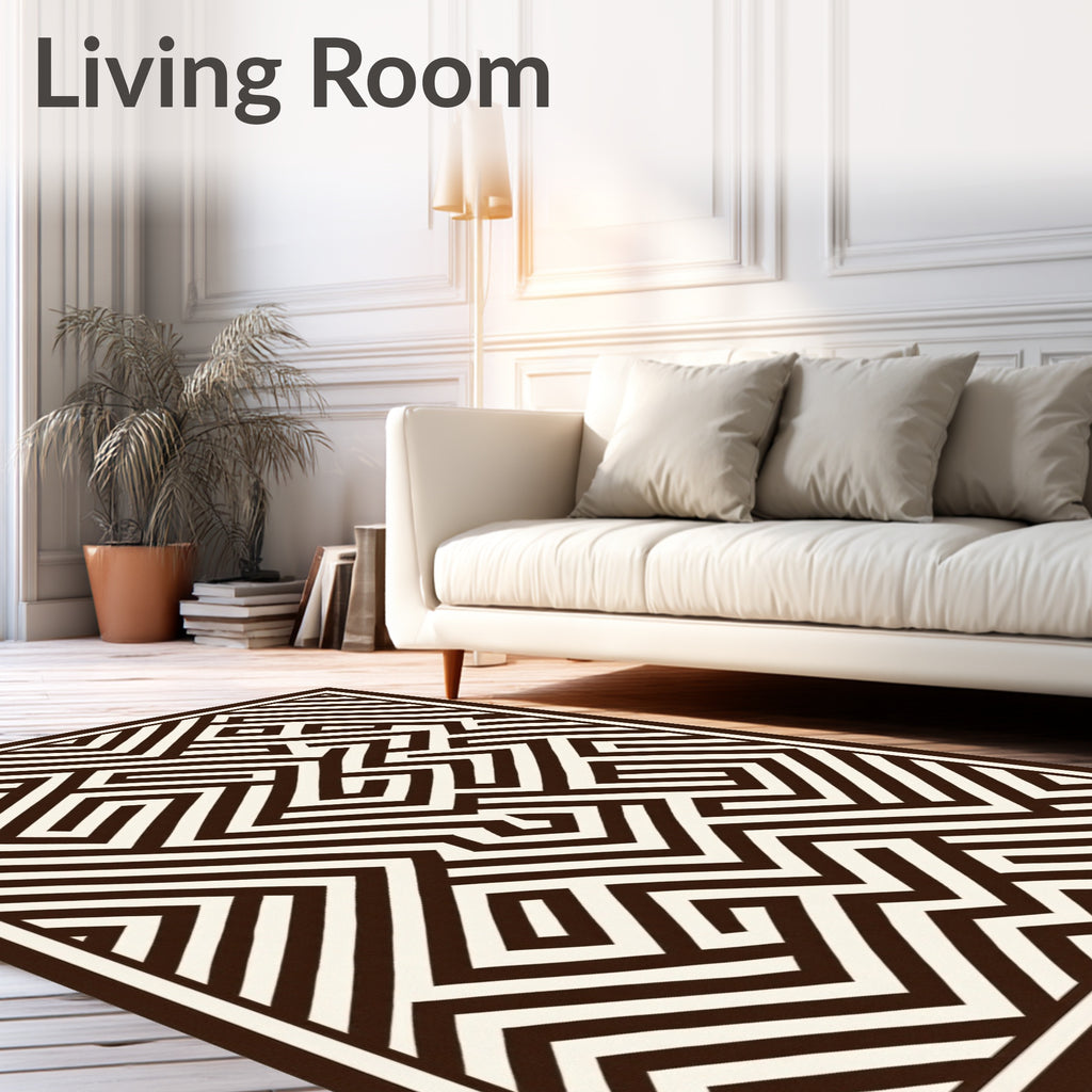 Complex Abstract Maze Pattern Rug