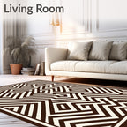 Complex Abstract Maze Pattern Rug