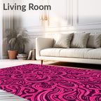Rococo Swirls Pink Pattern Design Rug