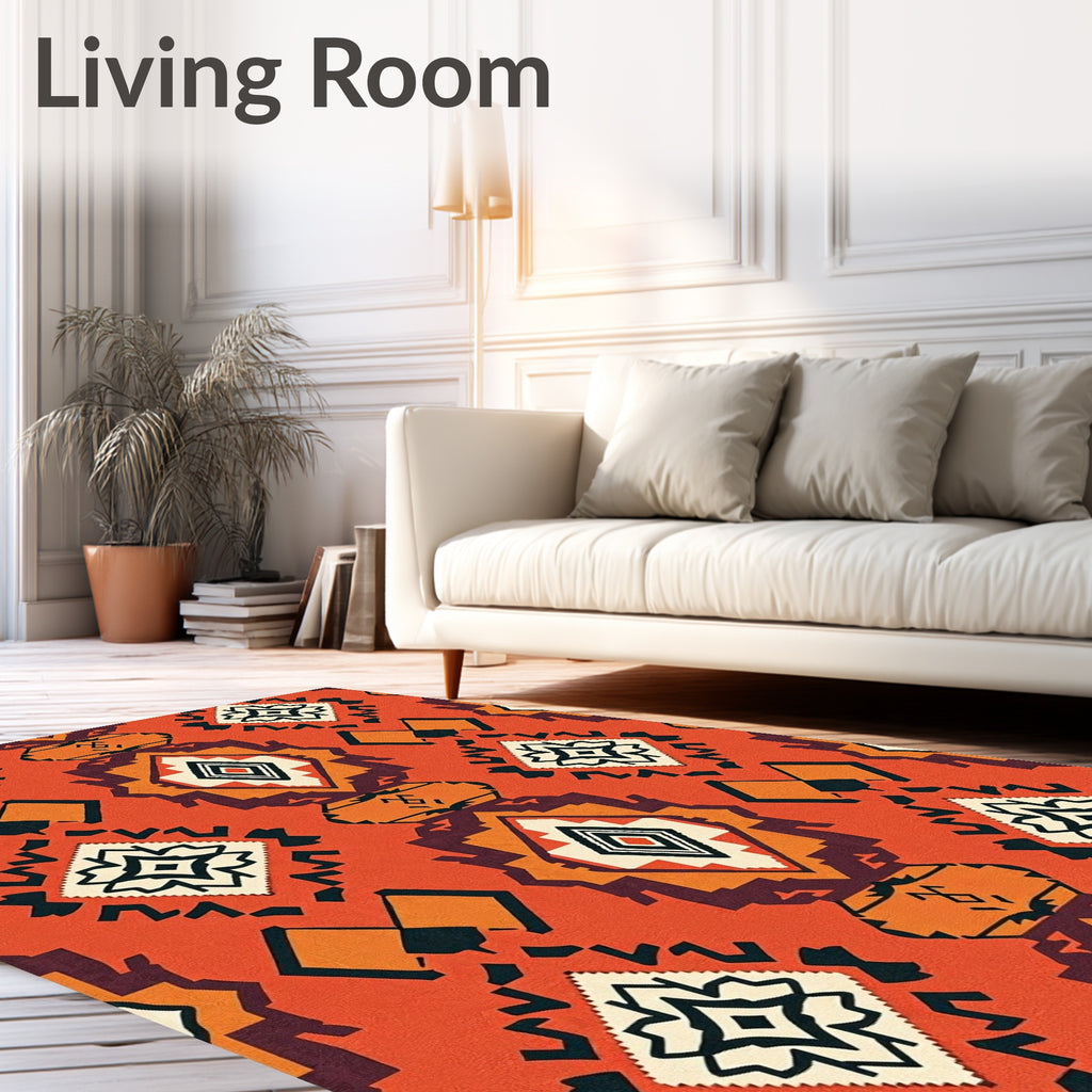Bold Tribal Diamond Patterned Rug