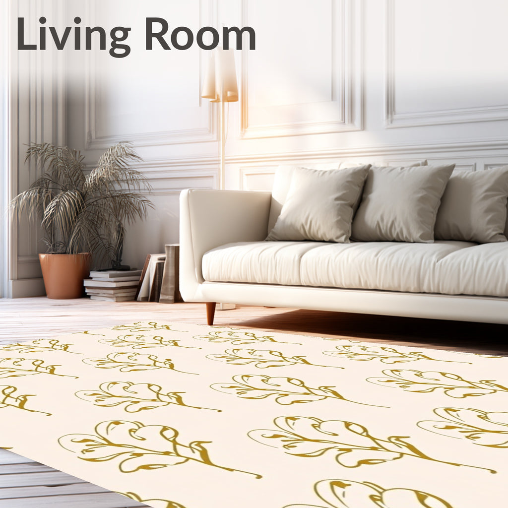 Minimalist Leaf Pattern Design Rug