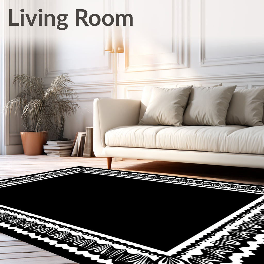 Ornate Vintage Lace Border Rug