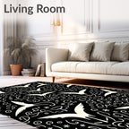 Whimsical Birds Swirls Pattern Rug