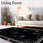 Geometric Celestial Constellation Pattern Rug