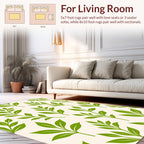 Green Leaf Pattern Repeating Design Rug