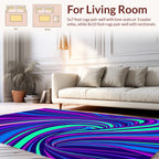 Vivid Swirl Line Art Pattern Rug