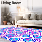 Abstract Floral Shapes With Swirls Pattern Rug