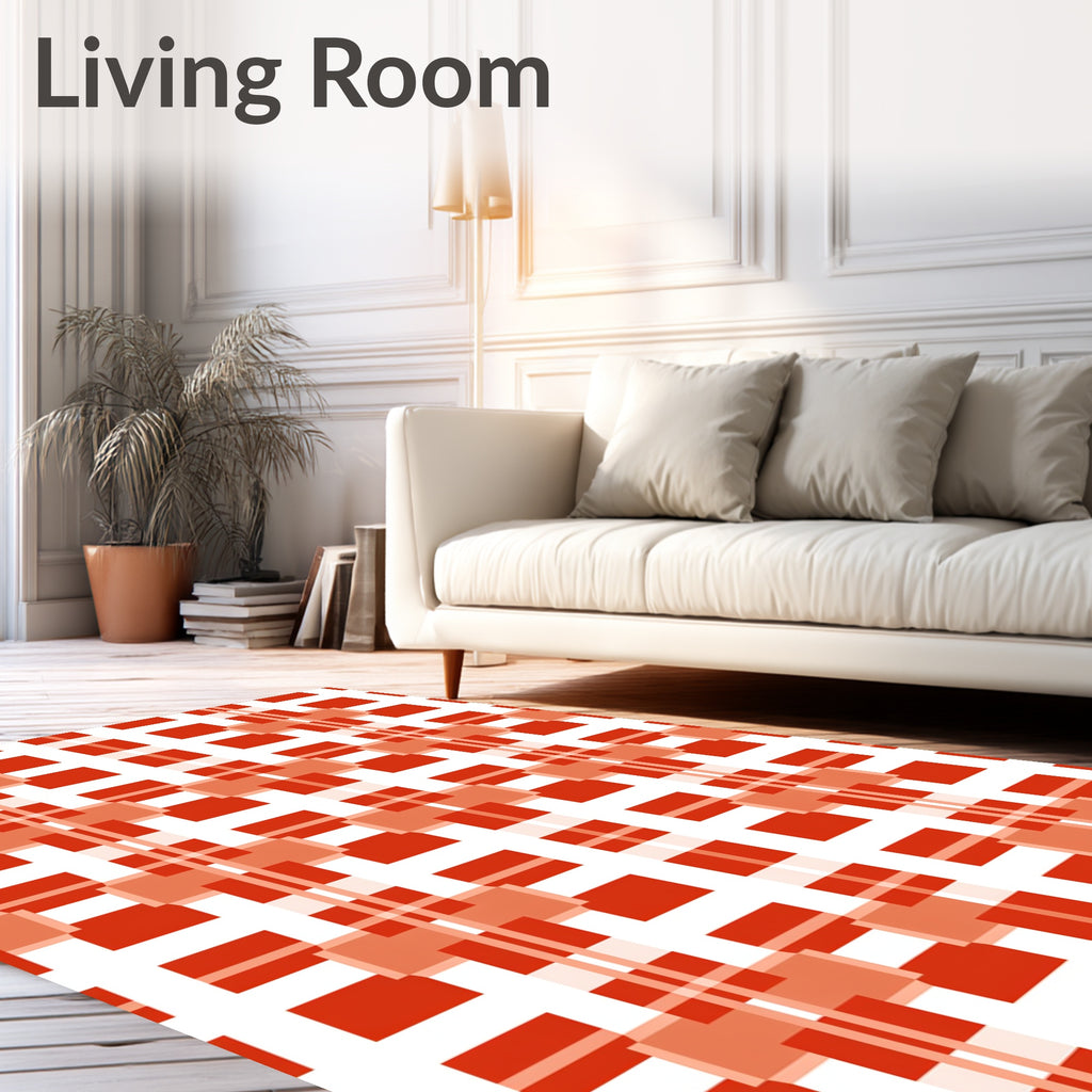 Bold Intersecting Checkered Pattern Rug