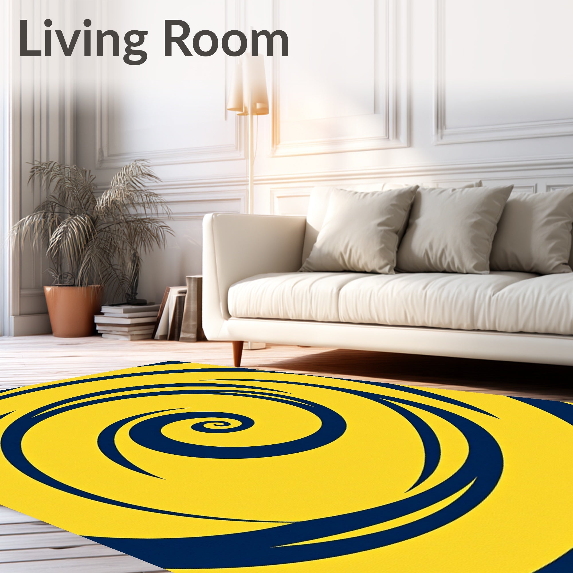 Bold Wavy Swirl Pattern Rug