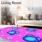 Purple Pink Space Planet Star Rug