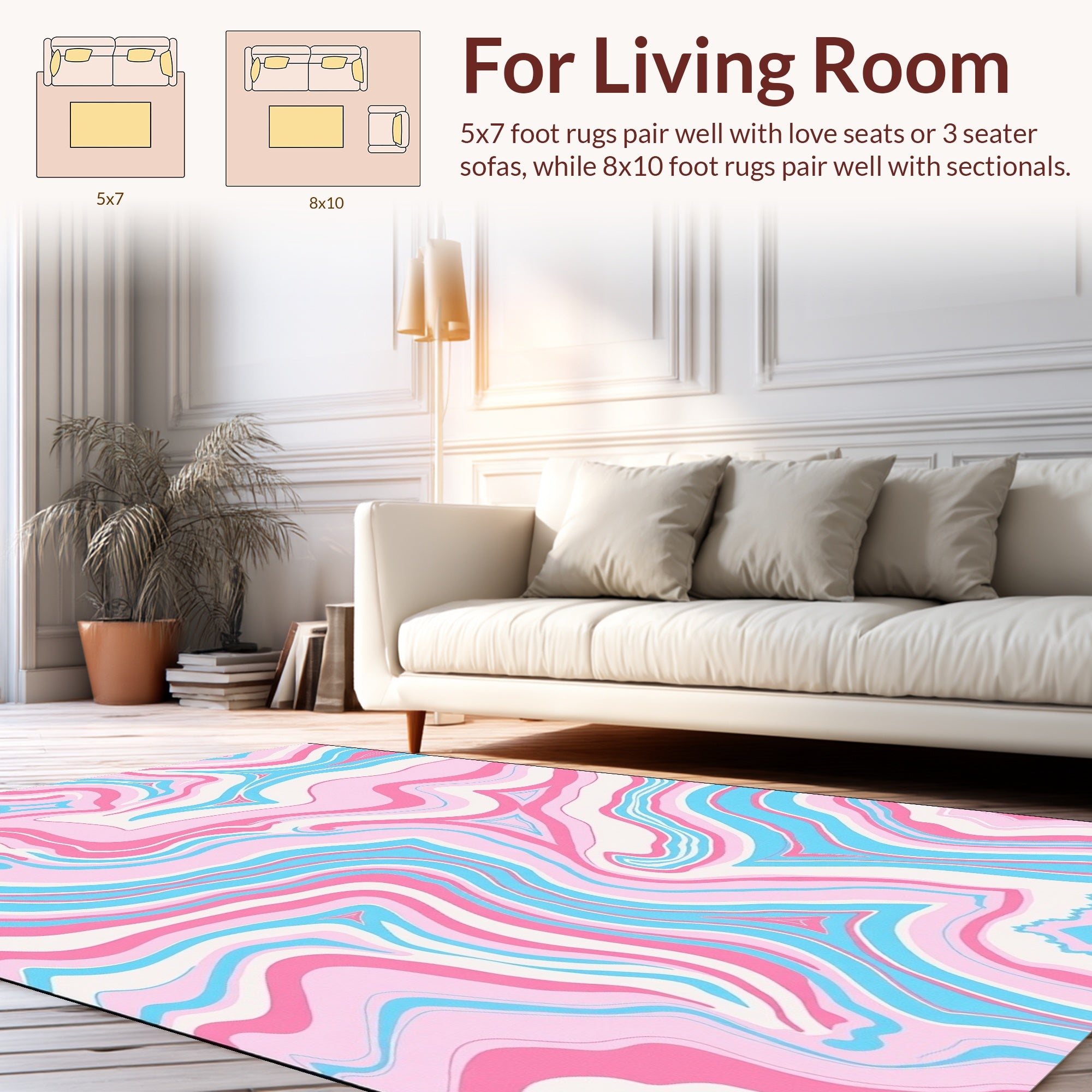 Transgender Pride Swirl Pattern Rug