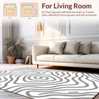 Abstract Swirling Gray Line Pattern Rug