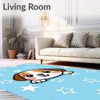 Cute Puppy Stars Pattern Rug