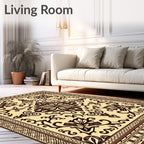Intricate Floral Scrollwork Pattern Rug