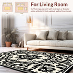 Monochromatic Floral Mandala Relief Rug
