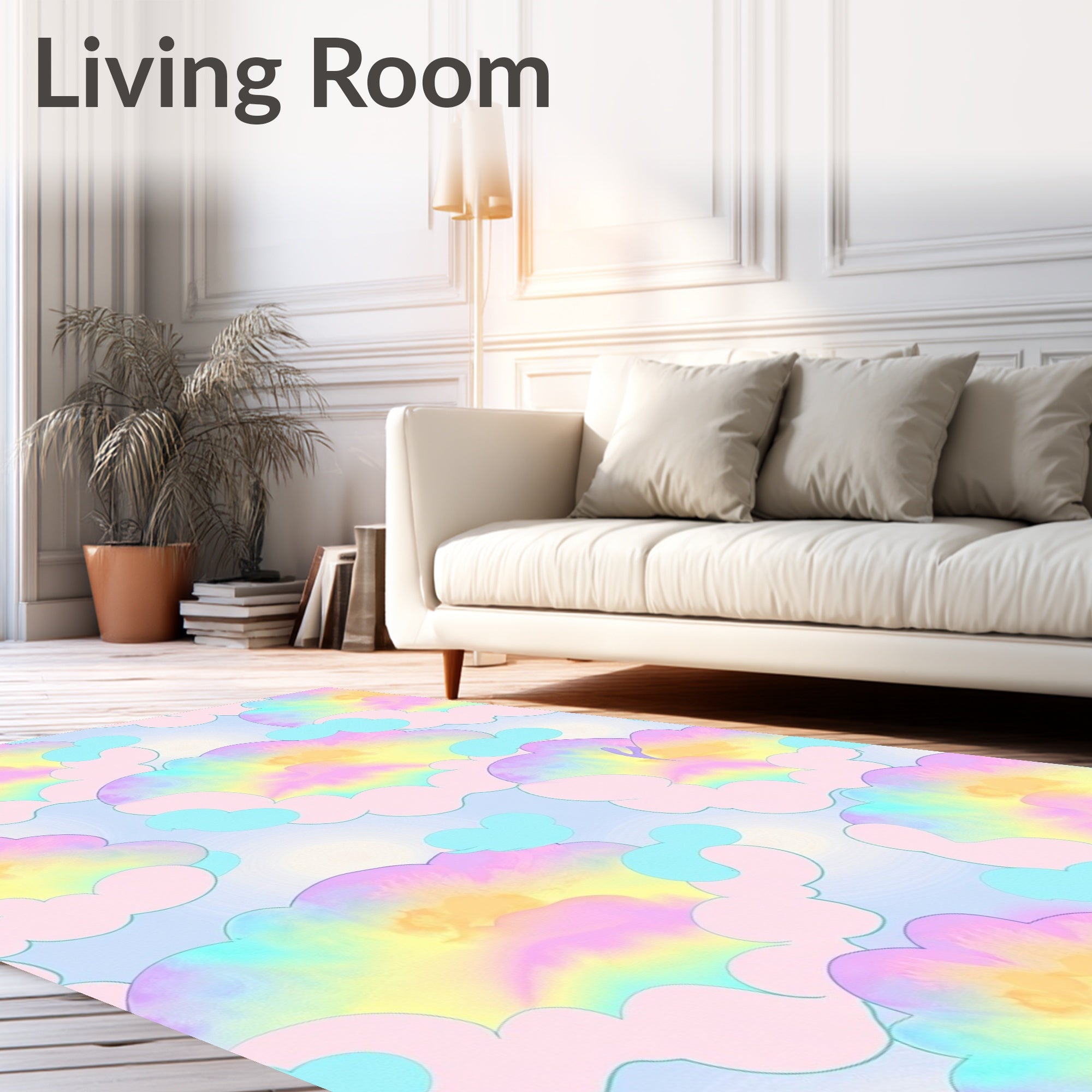 Pastel Rainbow Cloud Dream Pattern Rug