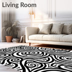 Abstract Swirls Patterned Design Rug
