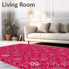 Festive Snowflake Swirls Pattern Rug