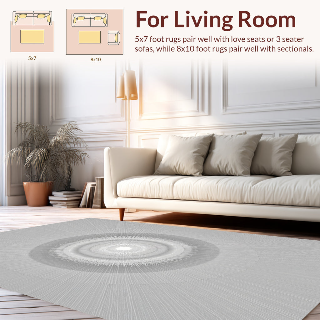 Radiant Sunburst Pattern Design Rug