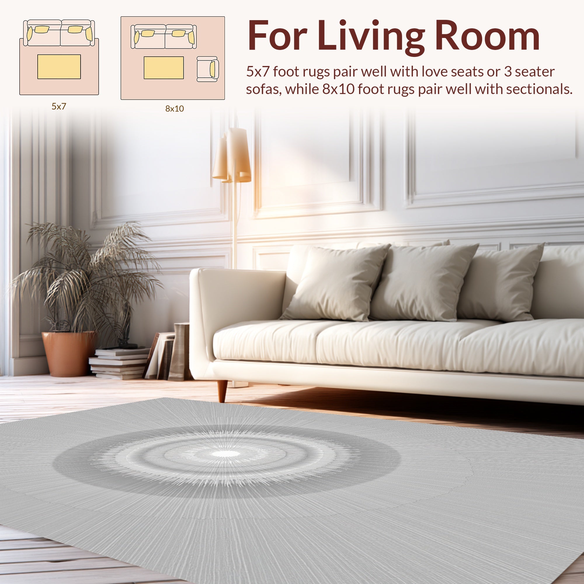 Radiant Sunburst Pattern Design Rug