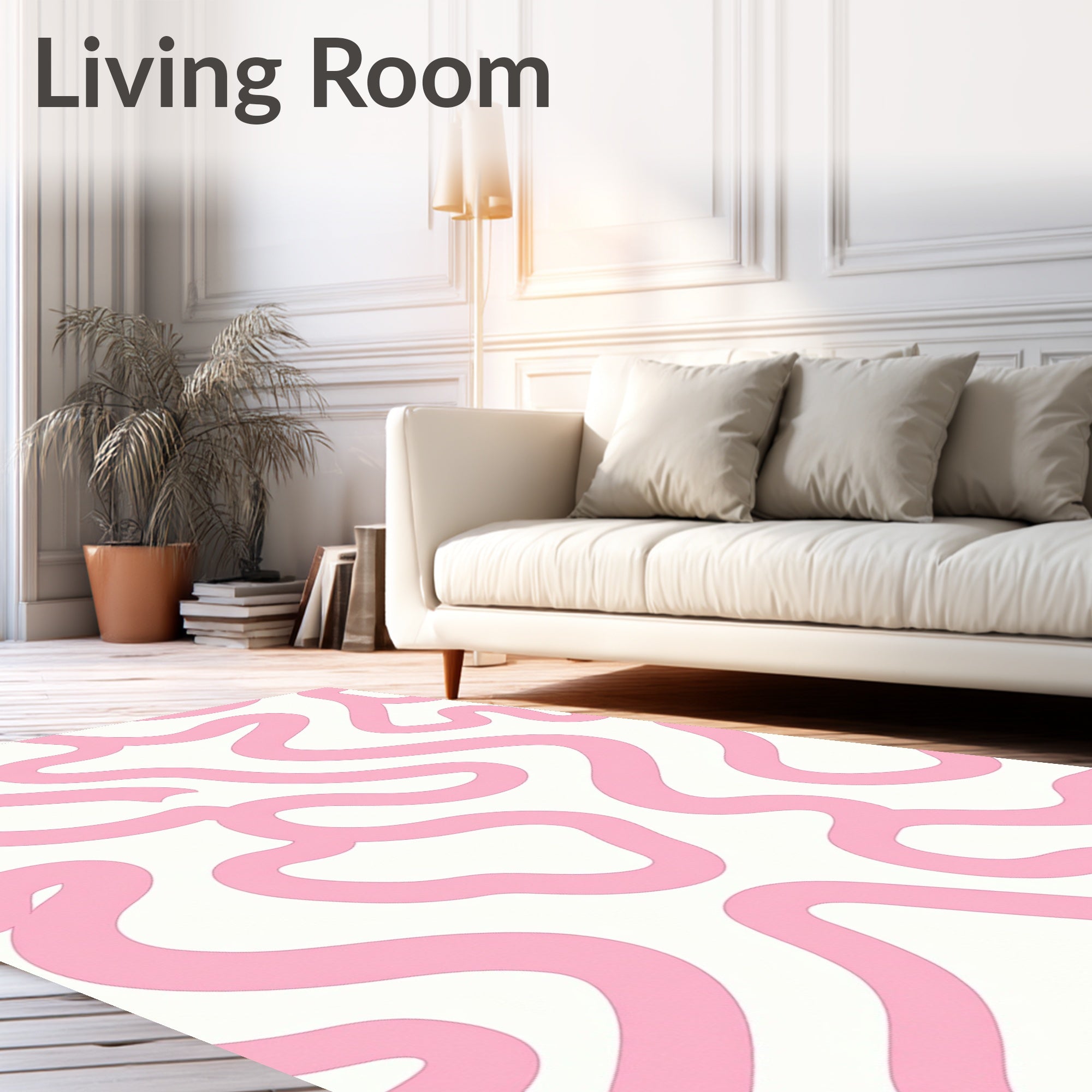 Pink Swirl Pattern Rug