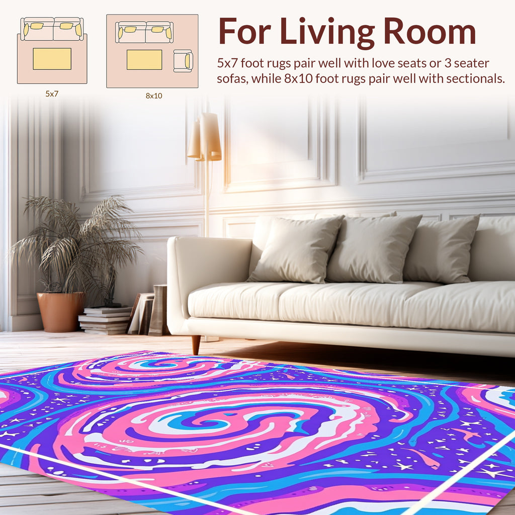 Swirling Cosmic Galaxy Pattern Rug