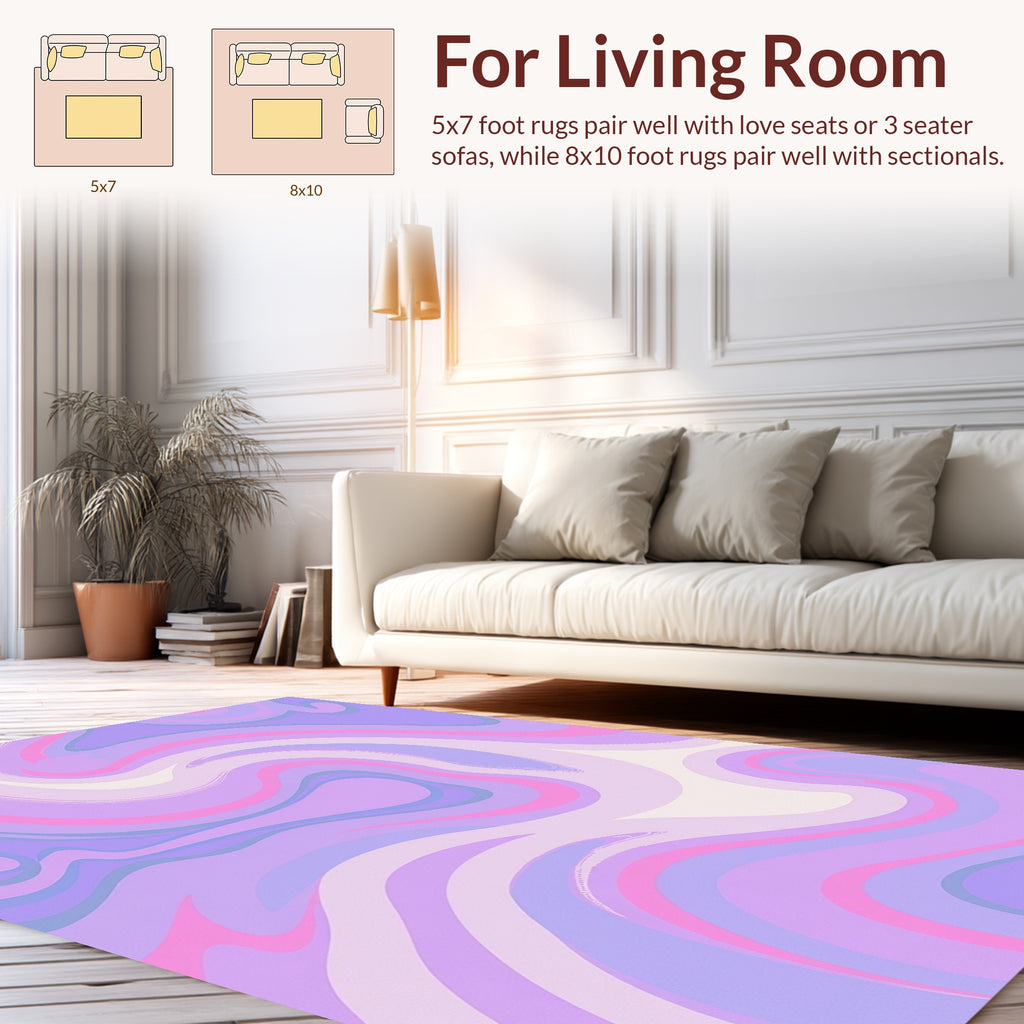 Pastel Swirl Abstract Pattern Rug
