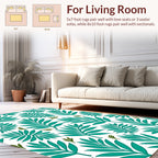 Tropical Green Leaf Pattern Rug