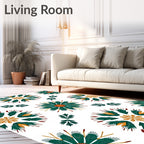 Abstract Floral Sunburst Pattern Rug