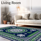 Snowflake Mandala Geometric Design Rug