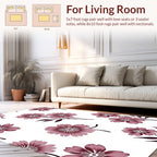 Muted Pink Floral Pattern Design Rug