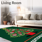 Festive Red Ball Christmas Tree Rug
