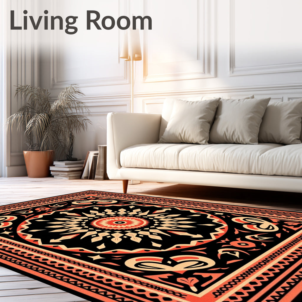 Geometric Mandala Inspired Pattern Design Rug