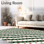 Diagonal Stars Circles Pattern Rug