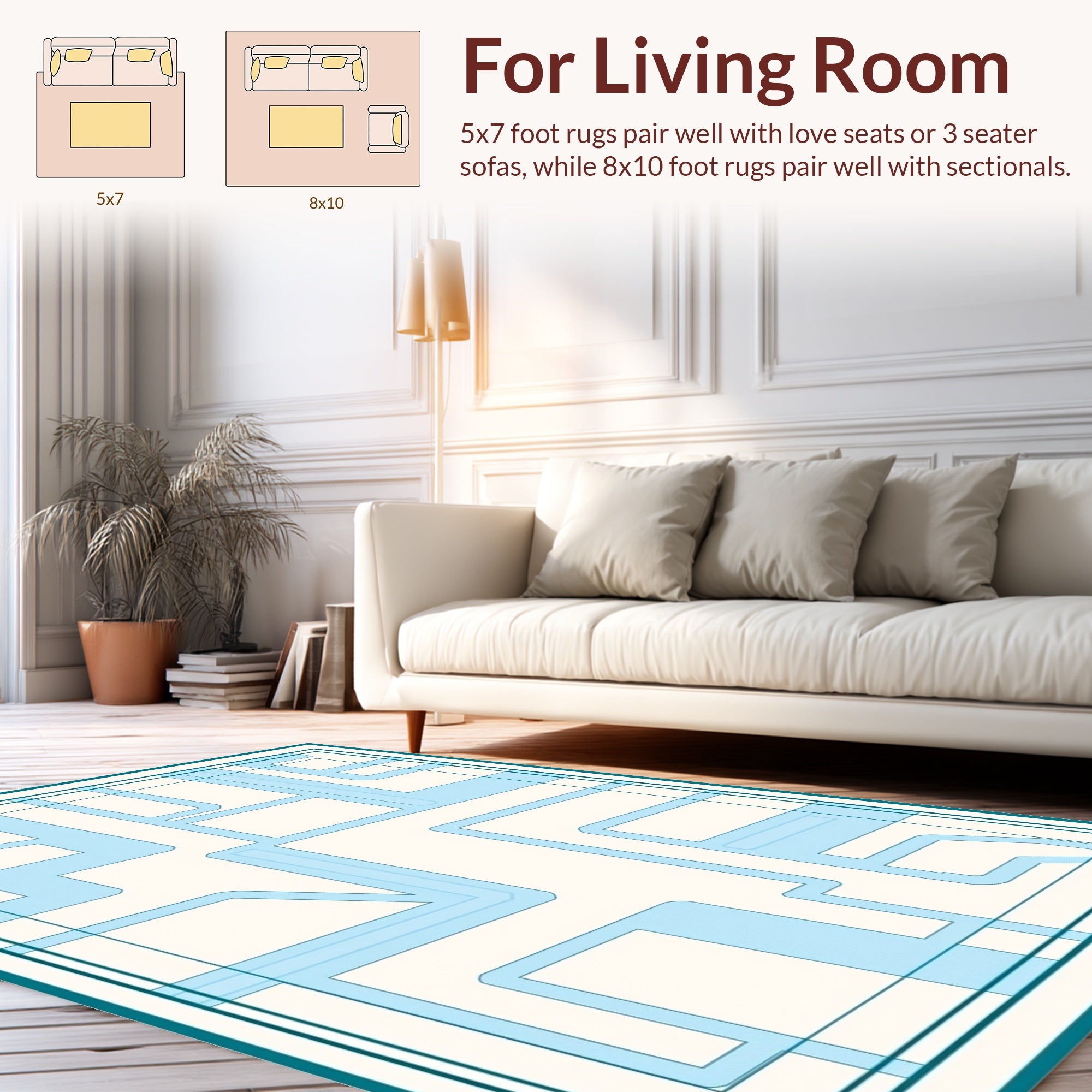 Geometric Lines Maze Pattern Design Rug