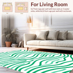 Verdant Wavy Intersecting Lines Rug
