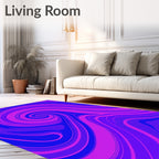 Abstract Swirl Pattern Violet Rug