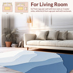 Layered Blue Mountain Landscape Rug